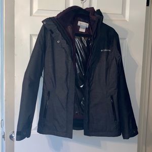 Columbia Water Resistant 2 in 1 Zip Out Omni-Heat Raincoat/Snow Jacket